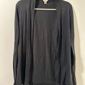 Black Open Front Cardigan